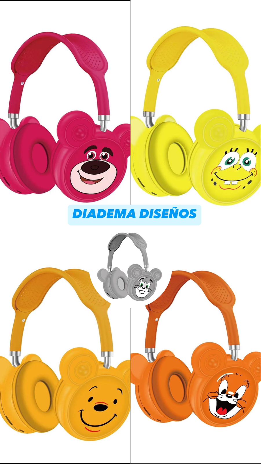 DIADEMA BLUETOOTH PERSONAJES ANIMADOS